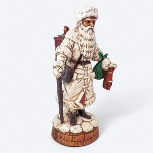 VTG 80s 1989 Enesco St Nicholas Santa Music Box Figurine Plays Jolly Old St Nick